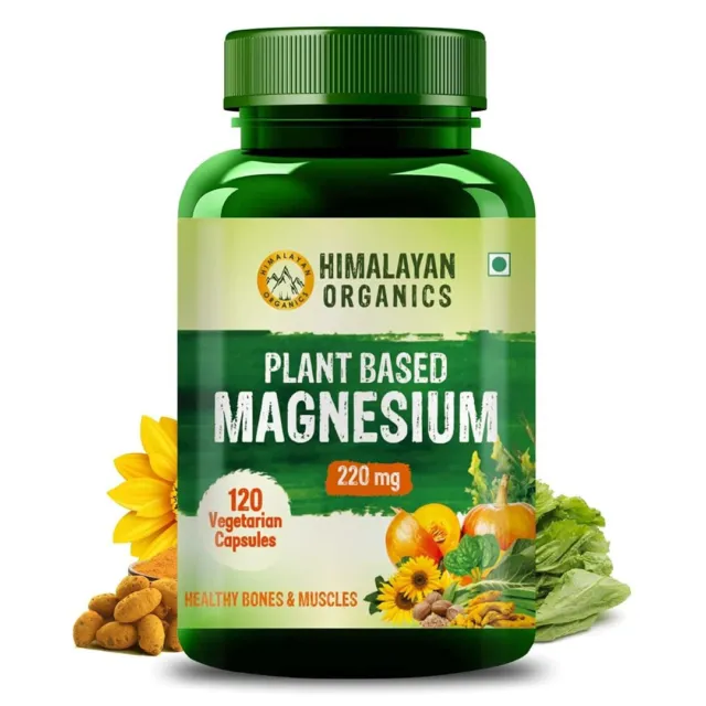 Himalayan Orgnaics Plant Based Magnesium Supplement 220mg 120 Capsules Fast Ship