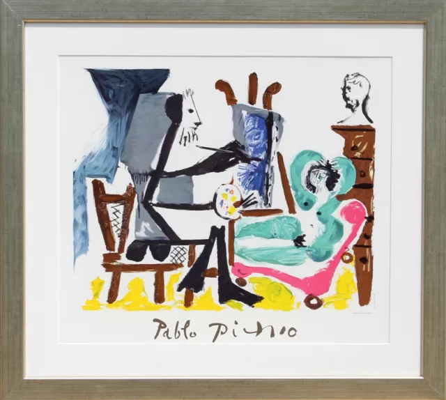 Pablo Picasso, Le Peintre Et Hijo Modele, Litografia