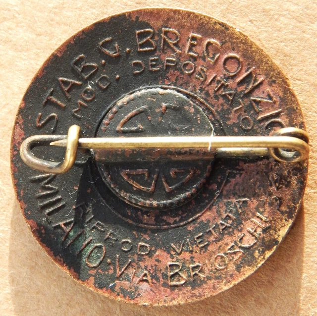 Broche Religieuse émaillée Anno Jubilae MCMXXV 1925 Pie XI - En Laiton Et émail Bleu - Occasion En Bon état