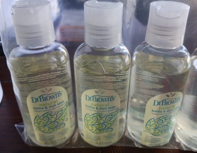 Lot of 3 New Dr Brown's Natural Bottle & Dish Soap-Plant Based Ingredients