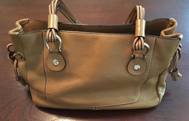Kate Spade Purse Tote Handbag Tan Camel Pebbled Leather Gold Accents, Tassels Kate Spade Purse Tote Handbag Tan Camel Pebbled Leather Gold Accents, Tassels
