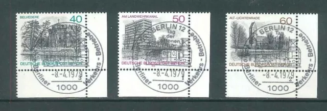 Berlin Mi-Nr. 578-580 Ecke 4 Formnummer - Eckrand - gestempelt - Vollstempel SST