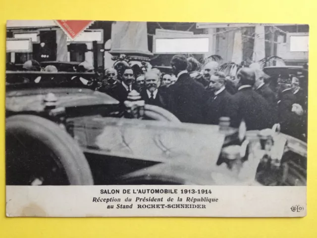 cpa FRANCE PARIS SALON de l'AUTOMOBILE 1913 Voitures Car Show Raymond POINCARÉ