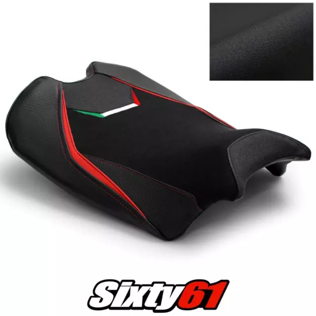 Ducati Panigale V4R Seat Cover 2019-2021 Black Red Luimoto Tec-Grip Suede