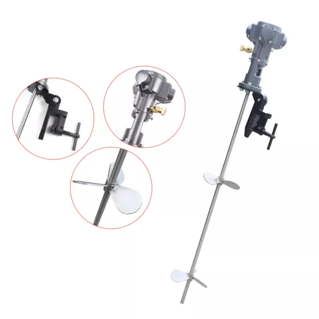 2x 4" Blade 50 gallon Pneumatic Mixer Rung Dope Tank Barrel Type Stainless steel
