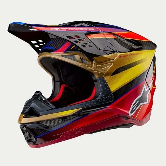 Alpinestars S-M10 *22:06* FAME MX Motocross Helmet (Gold/Yellow/Rio Red)