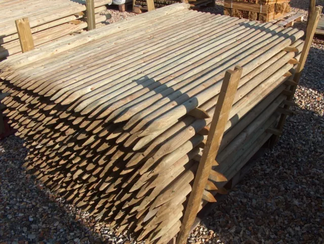 50 x Wooden Fence Posts 1.5m (5ft) tall x 50mm dia. pressure treated wood