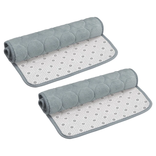 Tappetino bagno memory foam 2 pz, 15,7"" x 24"" tappetino doccia bagno pile corallo - argento