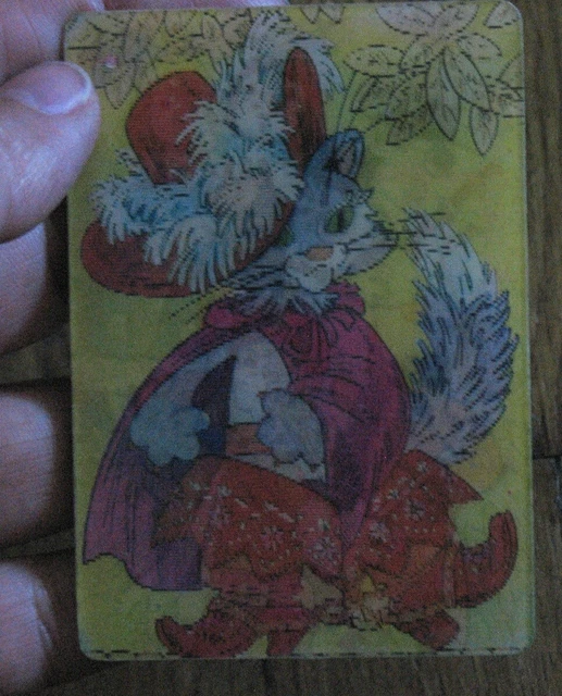 Cat Puss in Boots 3D Russian Kid Doll Carton Hero Flicker Pocket Calendar 1983