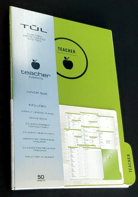 TUL Custom Note-Taking System TEACHER INSERT- 5 1/2x8 1/2 NEW Junior Size 50 Sht