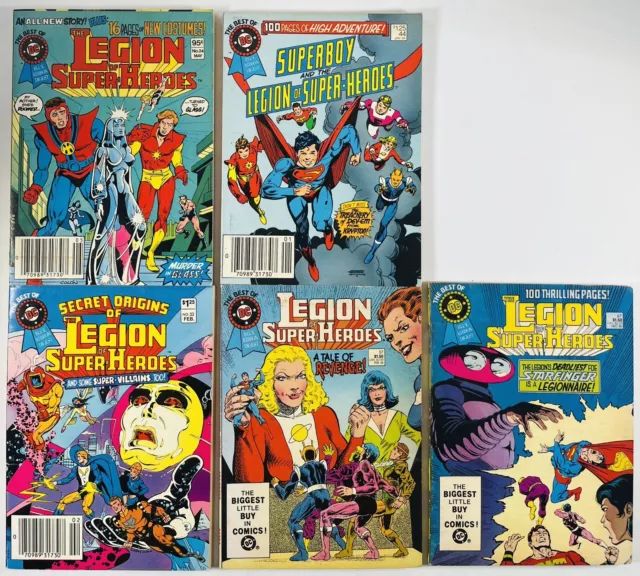Lot Of 5 Legion Of Super Heroes Best Of #24-67 Run Blue Ribbon Digest Dc 1982 Vf