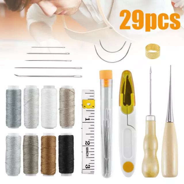 29pcs/set Carving Working Sewing Needles Awl Leather Craft Punch Tools Stitching