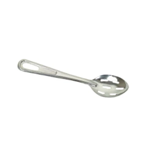 Thunder Group SLSBA112 11" Stainless Steel Slotted Flat Handle Basting Spoon