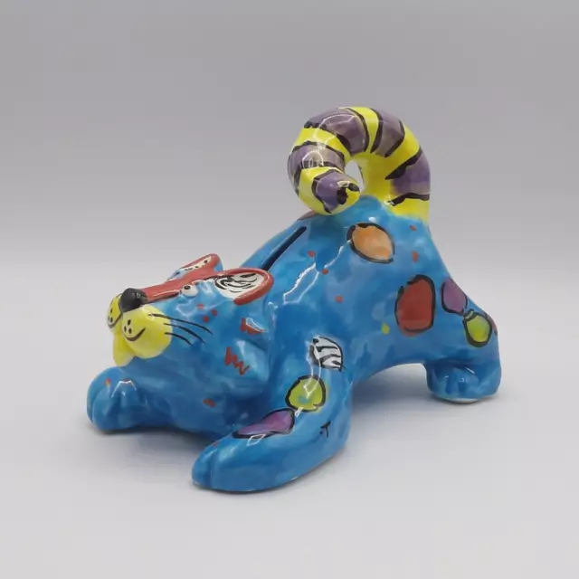 Dottie Dracos By Ganz Colorful Ceramic Kitty Cat Coin Bank Euc