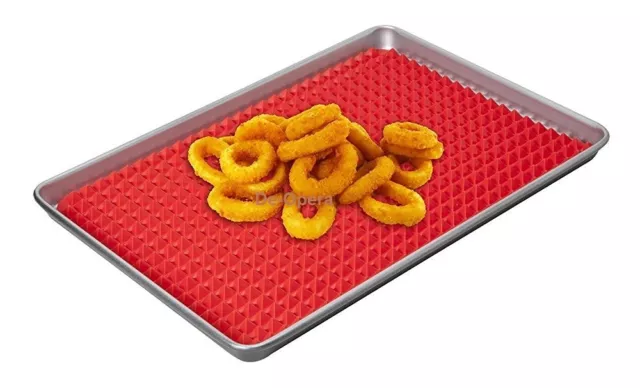 Pyramid Pan Non Stick Fat Reducing Silicone Cooking Mat Oven Baking Tray Sheets 3