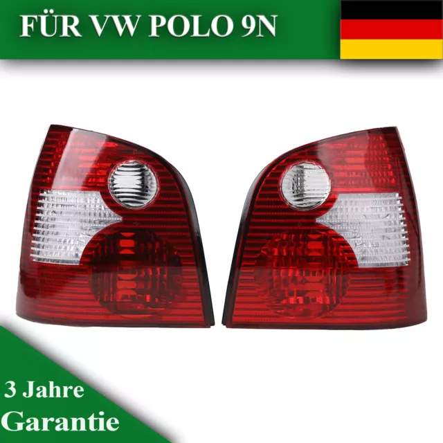 2x HECKLEUCHTE RÜCKLEUCHTE RÜCKLICHT WEIß LINKS+RECHTS FÜR VW POLO 9N 2002-2005