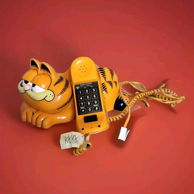 GARFIELD VINTAGE 1980S Landline Phone - Tyco (Eyes Open and Close) Prop ...