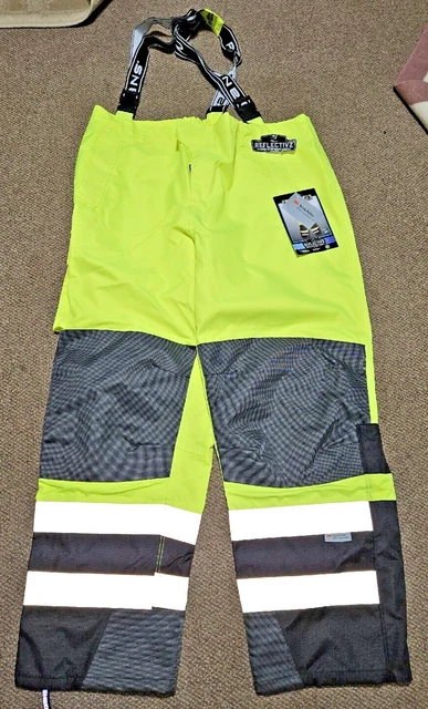 NWT Radwear By Radians RW32-EZ1Y Class E Waterproof Rip Stop Bib Rain Pants 2X