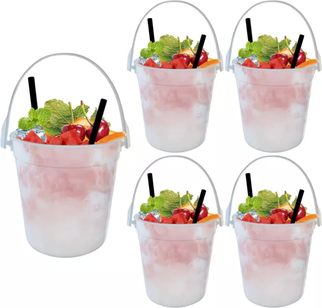 5PACK Plastic Cocktail Buckets For Drinks Anything But A Cup Party Ideas 32oz