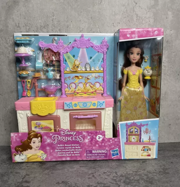 Disney Princess Belle's Royal Kitchen W/ Figure 13 Accessories NEW! FREE SHIP!!!