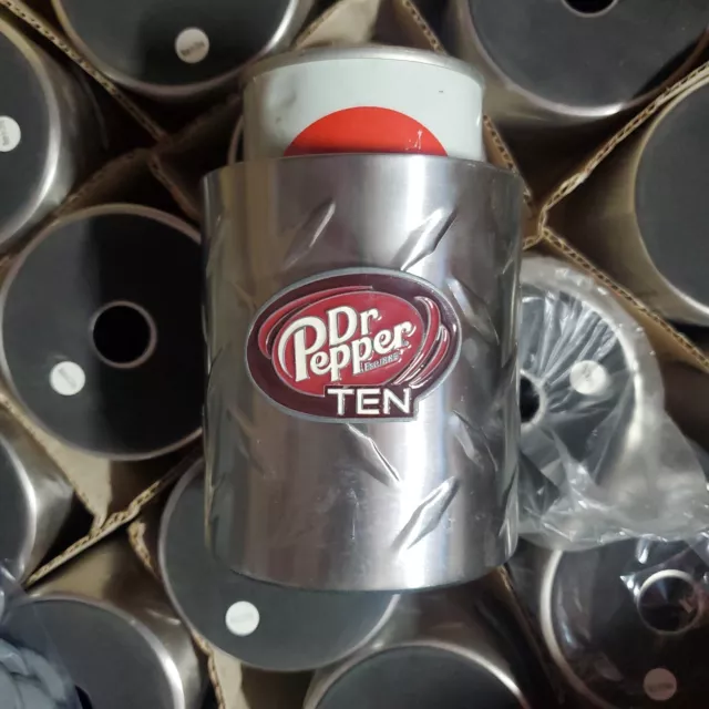 Dr Pepper Ten CUP HOLDER Stainless Steel Beer Koozie Can Bottle Drink RV Boat