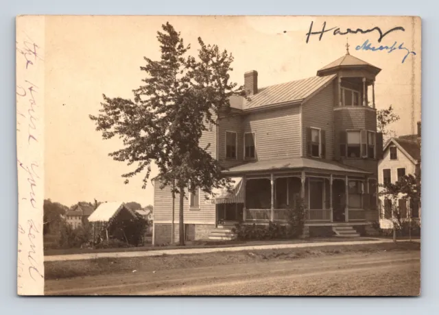 RPPC Three Story Home Possibly Delaware Posted From Bound Brook NJ Postcard