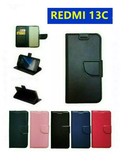 Cover Custodia A Libro  Chiusura Clip Magnetica Per Xiaomi Redmi 13C