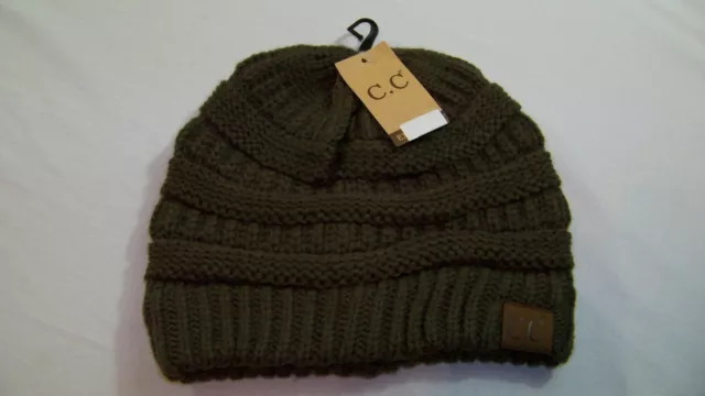 CC C.C Beanie New Women Slouchy Knit Oversized Thick Cap Hat Unisex Color Green 