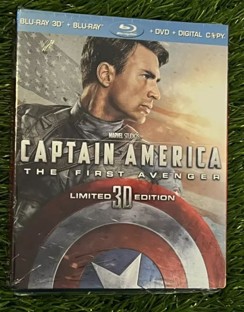 Captain America: The First Avenger Blu-ray/3D/DVD Limited Edition SLIPCOVER! NEW