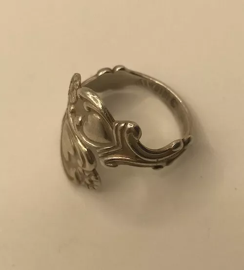 Lovers Hearts Ring Signed Collectible Adjustable Sterling Silver 3