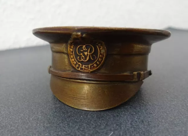 WW1 Trench Art Royal Engineers Officers Cap Snuff / Tobacco Box