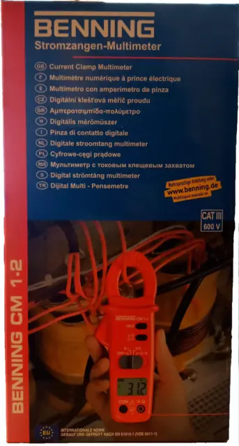 BENNING Digital-Stromzangen-Multimeter 400 A CM 1-2 Zangenmessgerät#14.2 1134 M3