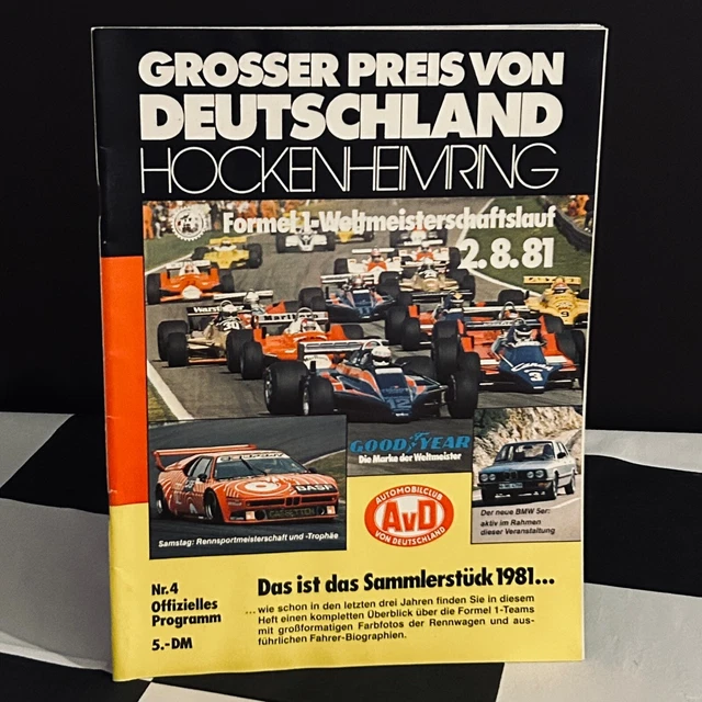 1981 Gp Tedesco Hockenheim Programma Gara F1 Gp Nelson Piquet Brabham Alain Prost