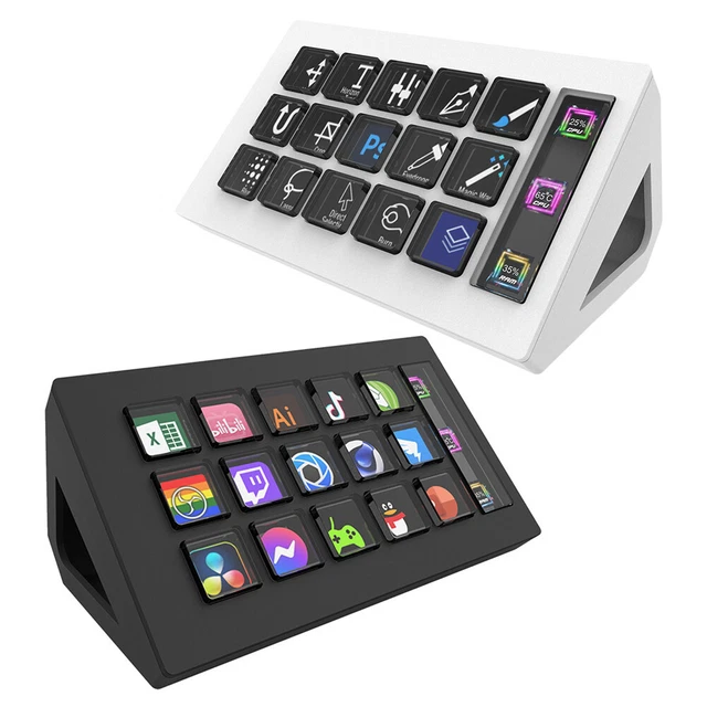 FOR STREAMDECK CONTROLLER Visual Keyboards 15 LCD Macro Keys Studio ...