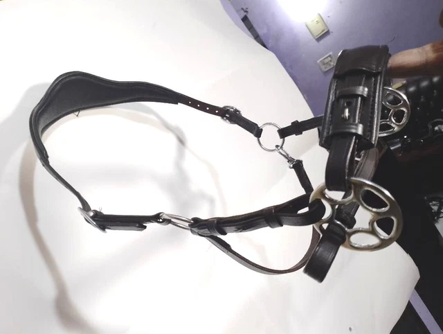 Hackmore briglia senza bit con pelle nera + redini