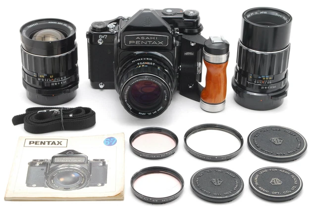 【NEAR MINT+++】 Pentax 6x7 TTL Mirror Up Body + SMC Takumar 75mm 105mm 200mm Lens