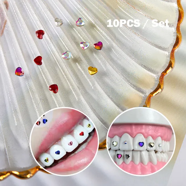 10 pz 3 mm cristallo denti ornamento diamante protesi acrilica decorazione denti gioielli St