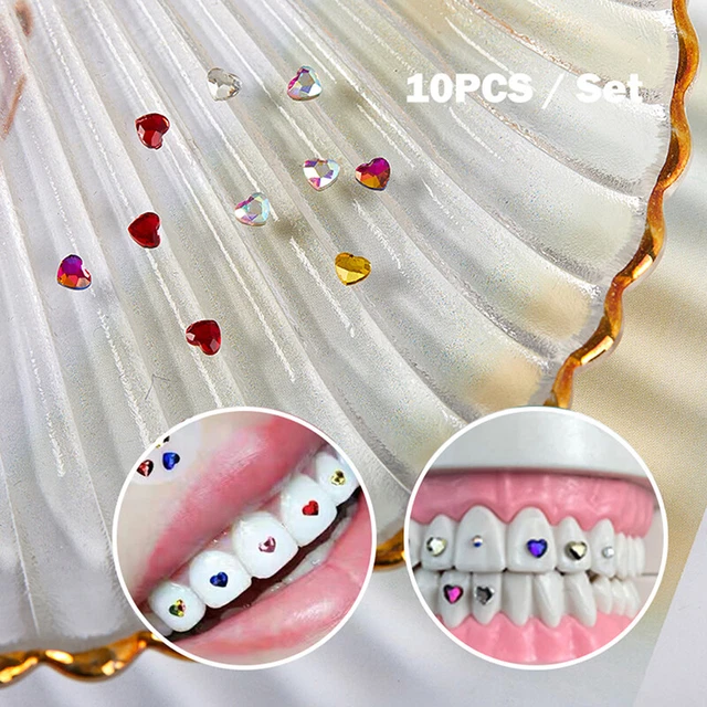 10 pz 3 mm cristallo denti ornamento diamante protesi acrilica decorazione denti gioielli St