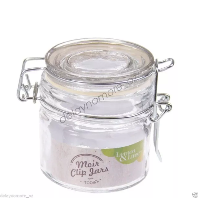 48x 100ml Mini Glass Jars w/ Clips Wedding Lolly Candy Small Jam Jar Bottle Herb