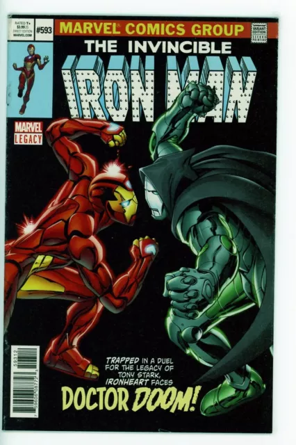 INVINCIBLE IRON MAN #593 VF+ 2018 ALAN DAVIS 2nd PRINT HOMAGE VARIANT b-280