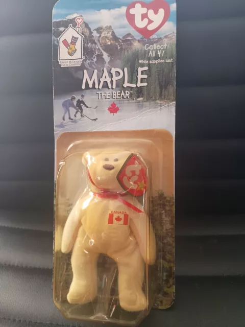 Ty Maple The Bear Beanie Babies 1999 McDonalds with Rare 1993 Errors