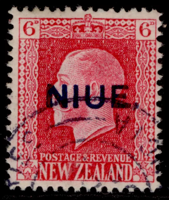 NEW ZEALAND - Niue GV SG30a, 6d carmine, FINE USED. Cat £24. PERF 14 x 14½