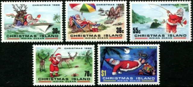 1986 Christmas Island Christmas Issue Set Of 5 Stamps MNH, Clean & Fresh