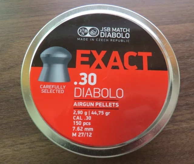 Diabolos JSB EXACT -  7,62mm / .30 - 2,9 g Rundkopf Diabolos, Field Target !