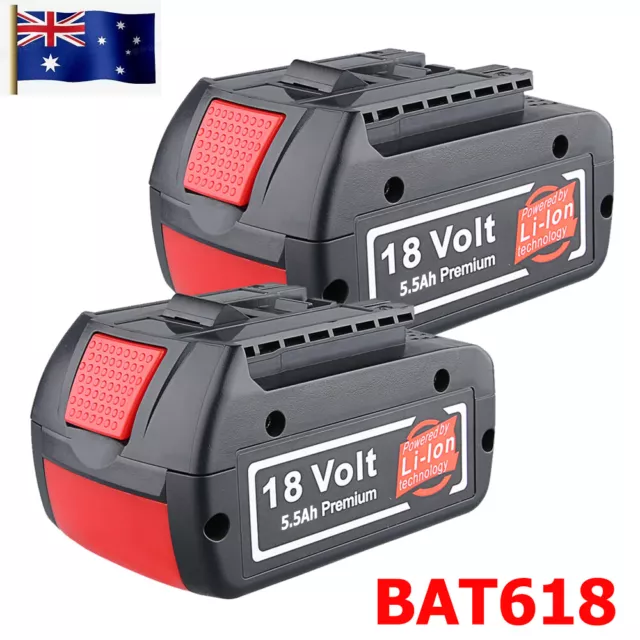 2Pack For Bosch 18V 5.5AH Lithium-ion Battery BAT609 BAT618 BAT619 BAT610G Tools