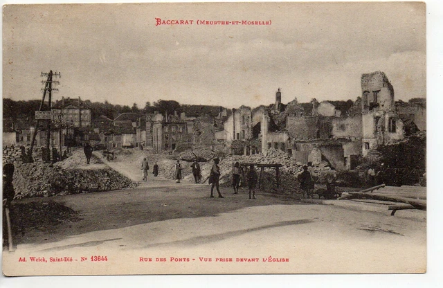 BACCARAT - Meurthe et Moselle - CPA 54 - guerre 1914/18 Ruines rue des ponts .