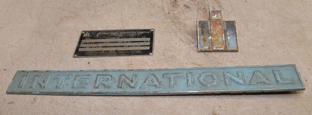 International Harvester Co tag badge emblem 1969 Scout 800 collectible parts lot International Harvester Co tag badge emblem 1969 Scout 800 collectible parts lot