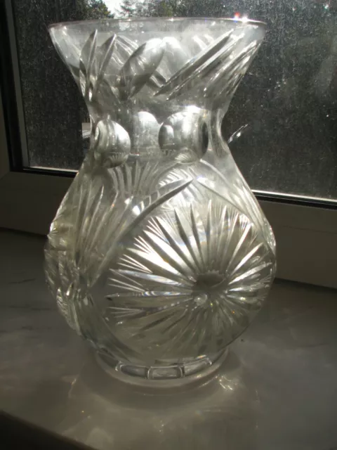 Kristallvase Vase Blumen Höhe 27 cm Bleikristall Vintage antik wunderschön