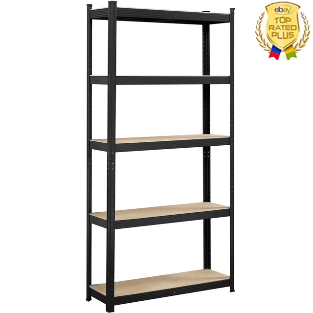 5 Tire Steel Adjustable Boltless Storage Shelf Units Durable MDF Boards Home Hot