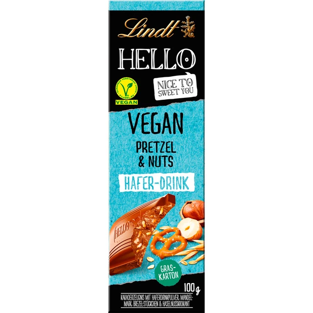 Lindt Hello Vegan Pretzel & Nuts 100g